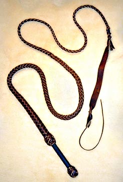 Braided Leather Bullwhip