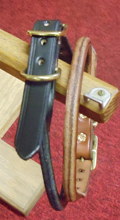 Rolled Leather Dog Collar in Medium width