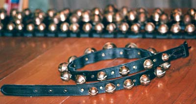 19 sleigh bells mounted on a 1 1/4" by 5' strap